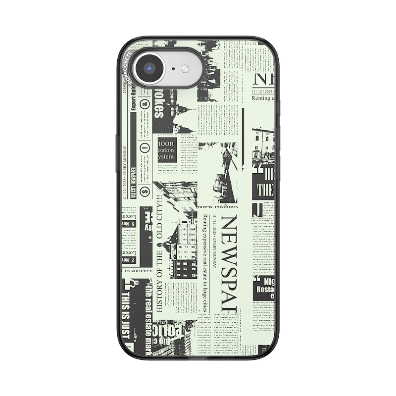 Hot off the Press Black &mdash; iPhone 17e/16e MagSafe Case image number 0