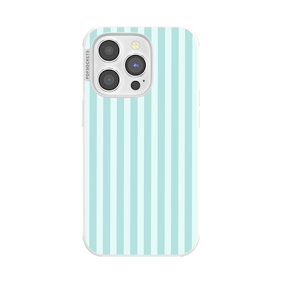 Mint Stripes &mdash; iPhone 14 Pro MagSafe Case