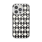 Harlequin Hearts Black &mdash; iPhone 15 Pro MagSafe Case image number 1