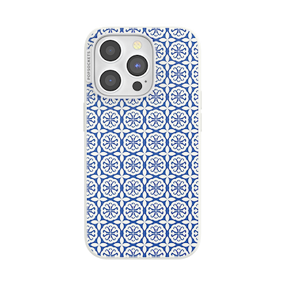 Navy Mosaic &mdash; iPhone 15 Pro MagSafe Case