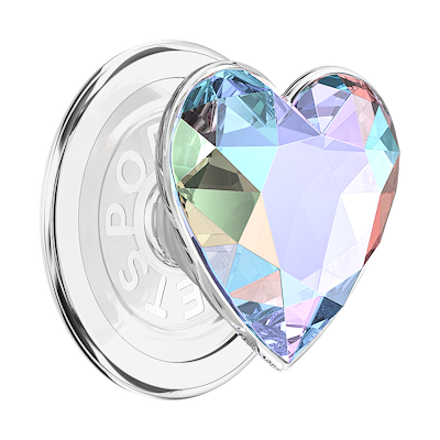 Iridescent Dichroic Heart — MagSafe PopGrip