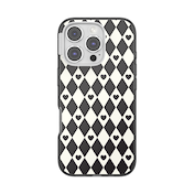 Harlequin Hearts Black &mdash; iPhone 16 Pro MagSafe Case image number 1