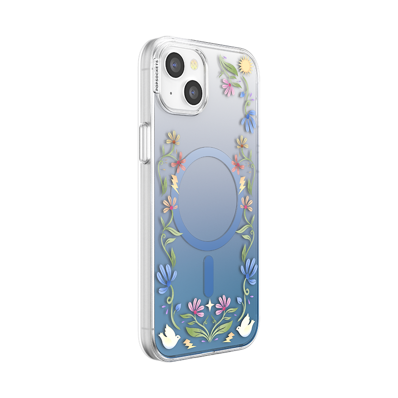 Boho Wildflowers Blue &mdash; iPhone 15 Plus MagSafe Case image number 1
