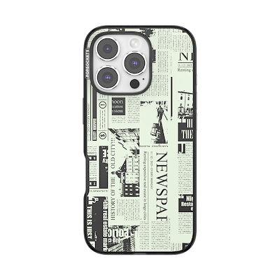 Hot off the Press Black &mdash; iPhone 16 Pro MagSafe Case