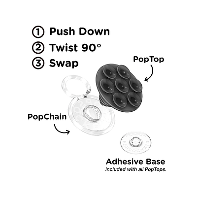 Secondary image for hover Translucent Black &mdash; Suck-Up PopTop & Mount