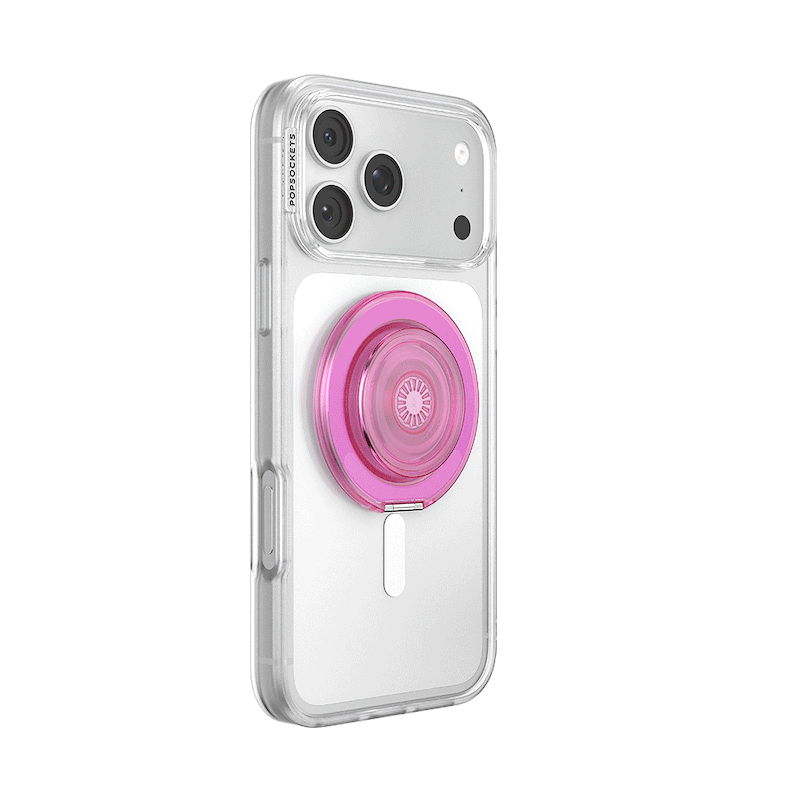 Translucent Baby Pink &mdash; MagSafe Kick-Out Grip & Stand image number 1
