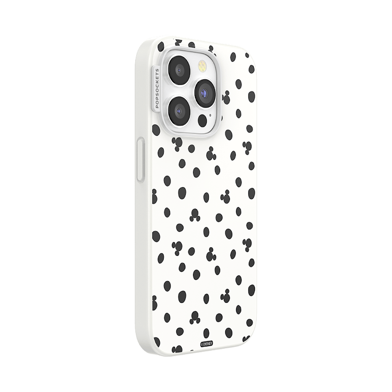White Mickey Polka Dot &mdash; iPhone 15 Pro MagSafe Case image number 1