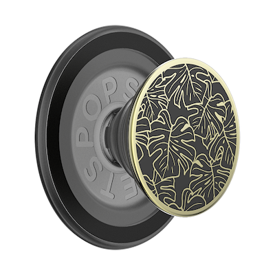 Enamel Monstera Black &mdash; MagSafe PopGrip
