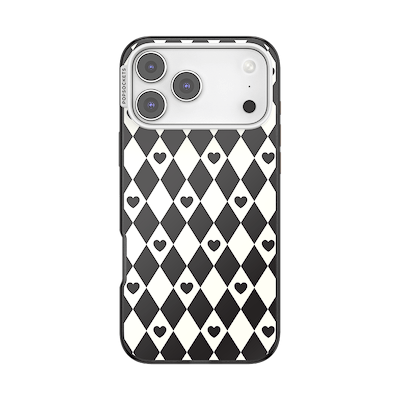 Harlequin Hearts Black — iPhone 17 Pro Max MagSafe Case