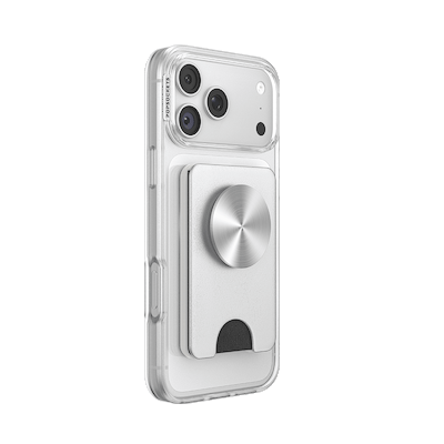Secondary image for hover Silver Radial &mdash; MagSafe Kick-Out PopWallet+ & Stand