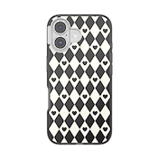 Harlequin Hearts Black &mdash; iPhone 16 MagSafe Case image number 1