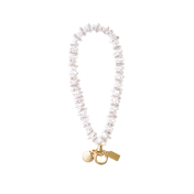 Coral Pearl Clam Charm &mdash; Phone Wristlet image number 1