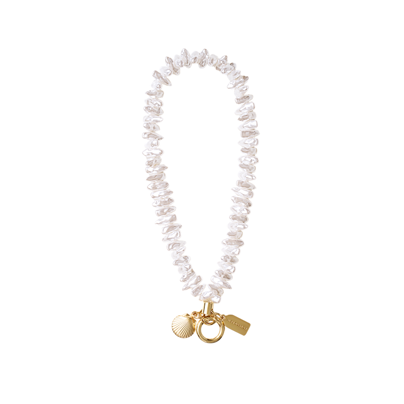 Coral Pearl Clam Charm — Phone Wristlet image number 0