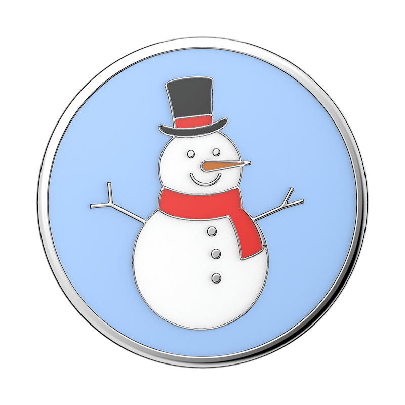 Enamel Snow Man &mdash; Adhesive PopGrip image number 1