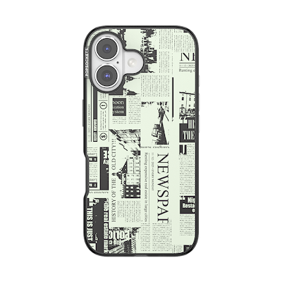 Hot off the Press Black &mdash; iPhone 16 MagSafe Case