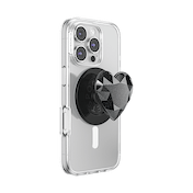 Crystal Heart Black Glitter &mdash;  MagSafe PopGrip image number 9