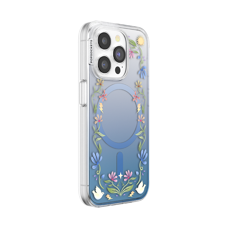 Boho Wildflowers Blue &mdash; iPhone 15 Pro MagSafe Case image number 1