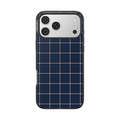 Windowpane Navy &mdash; iPhone 18 Pro Max MagSafe Case