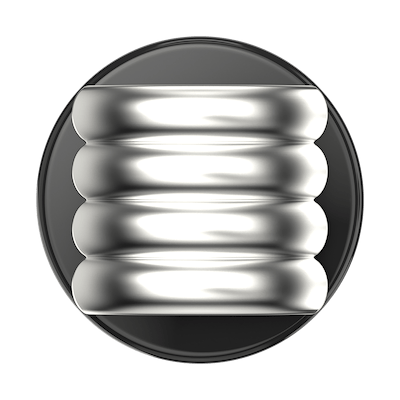 Secondary image for hover Enamel Puffy Stack Silver &mdash; MagSafe PopGrip