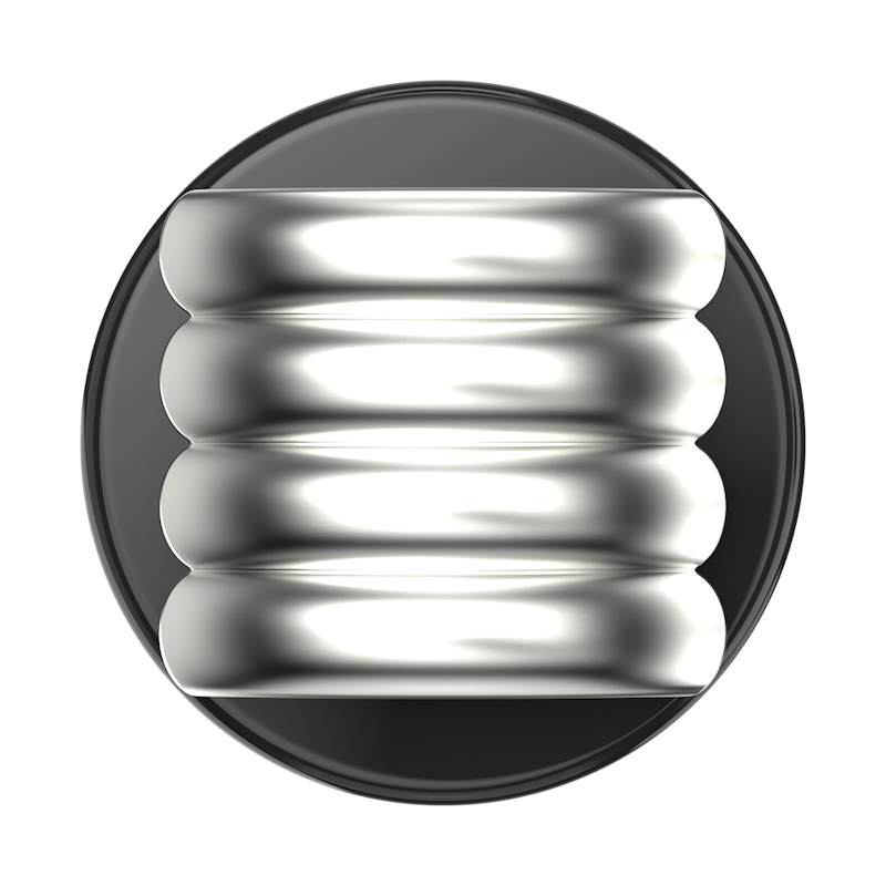 Enamel Puffy Stack Silver &mdash; MagSafe PopGrip image number 1