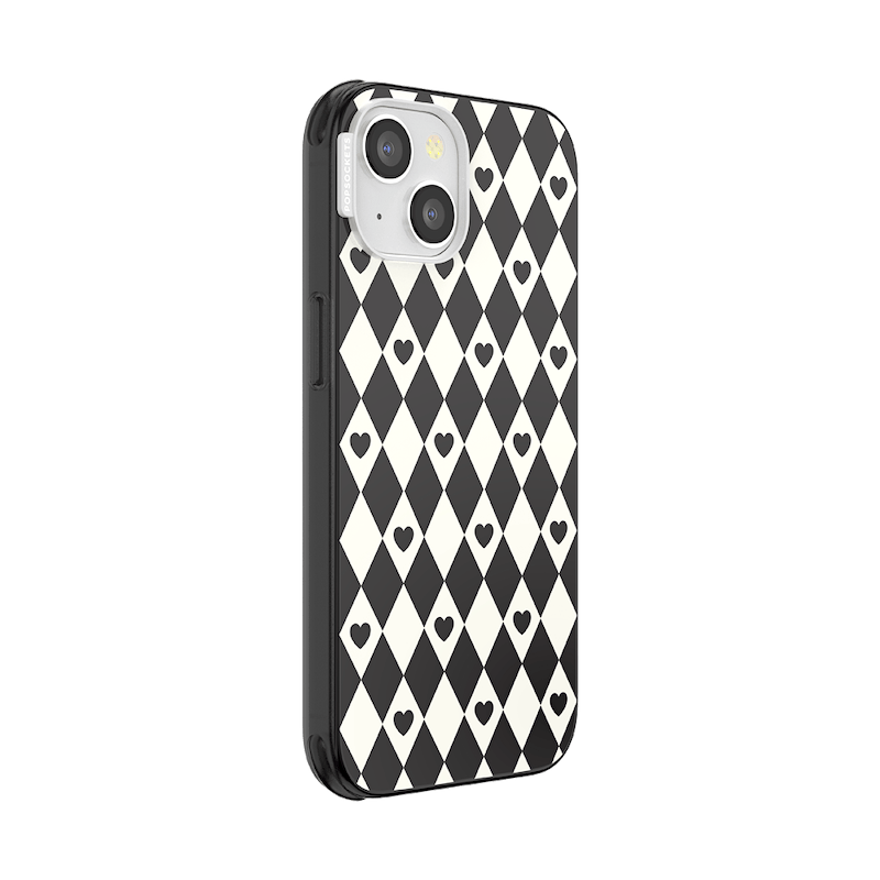 Harlequin Hearts Black&nbsp; &mdash; iPhone 14 MagSafe Case image number 1
