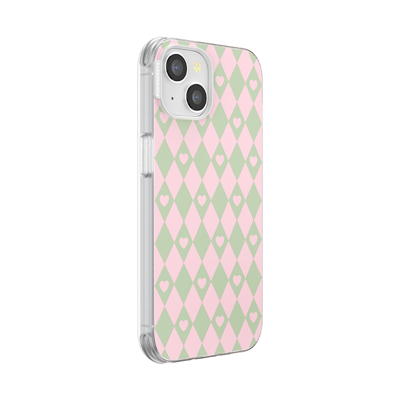 Harlequin Hearts Pink&nbsp; &mdash; iPhone 13 MagSafe Case image number 1