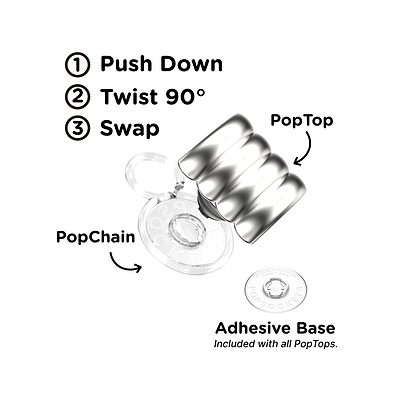 Secondary image for hover Enamel Puffy Stack Silver &mdash; PopTop