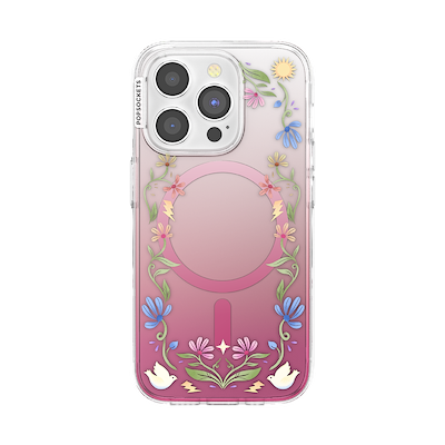 Boho Wildflowers Maroon &mdash; iPhone 15 Pro MagSafe Case