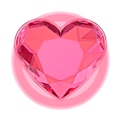 Crystal Heart Neon Pink &mdash;  MagSafe PopGrip image number 2