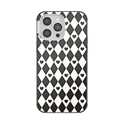Harlequin Hearts Black &mdash; iPhone 14 Pro Max MagSafe Case image number 1