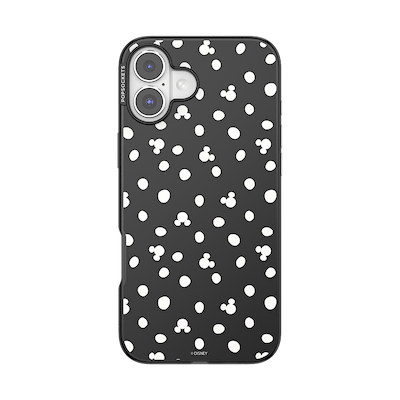 Translucent Black Mickey Polka Dot &mdash; iPhone 16 Plus MagSafe Case