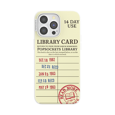 PopSockets Library Card &mdash; iPhone 15 Pro Max MagSafe Case