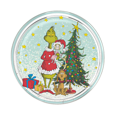Secondary image for hover Tidepool Grinch Snow Globe &mdash; Adhesive PopGrip