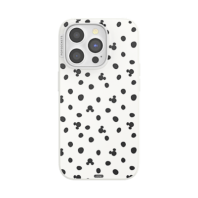 White Mickey Polka Dot &mdash; iPhone 15 Pro MagSafe Case
