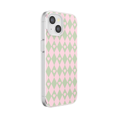 Secondary image for hover Harlequin Hearts Pink  — iPhone 15 MagSafe Case