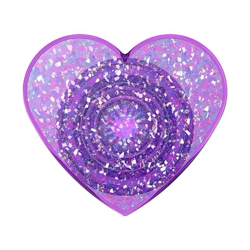 Iridescent Confetti Dreamy Heart — Adhesive PopGrip image number 1