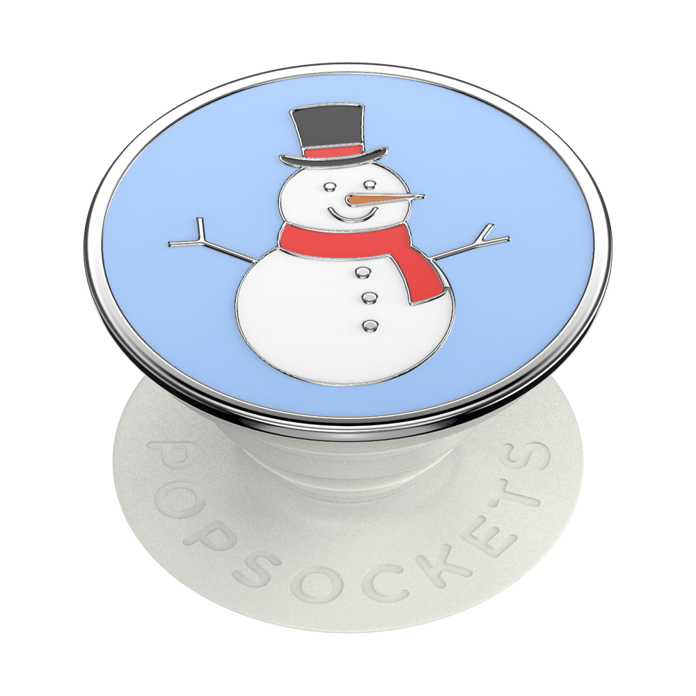 Enamel Snow Man &mdash; Adhesive PopGrip image number 0