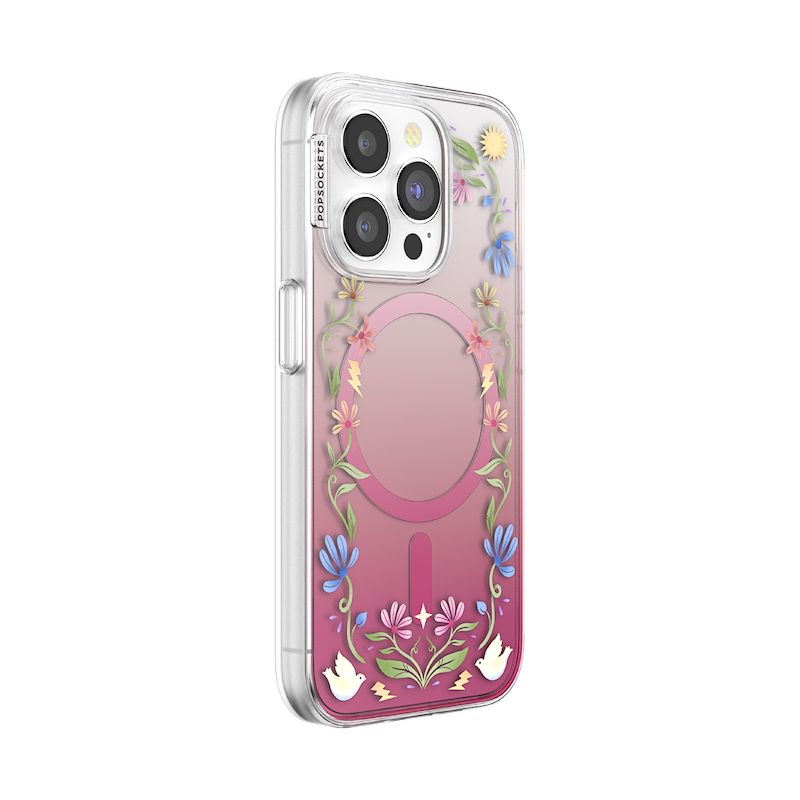 Boho Wildflowers Maroon &mdash; iPhone 15 Pro MagSafe Case image number 1