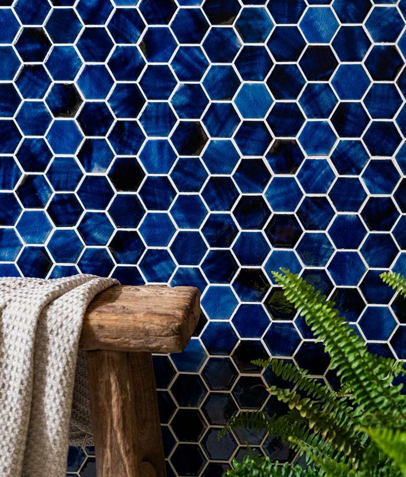 Akazu Porcelain Mosaic Cobalt