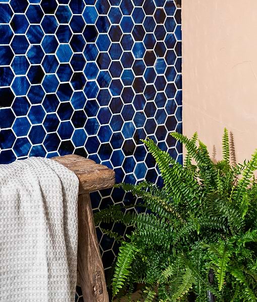 Akazu Porcelain Mosaic Cobalt