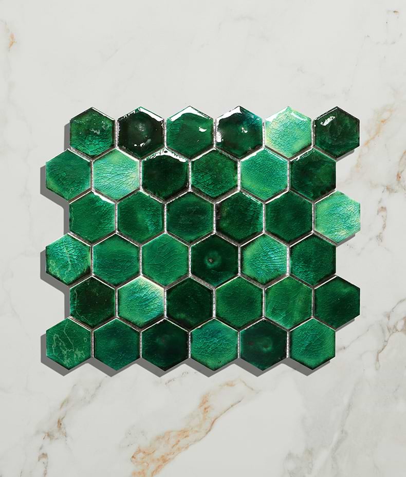 Akazu Porcelain Mosaic Emerald