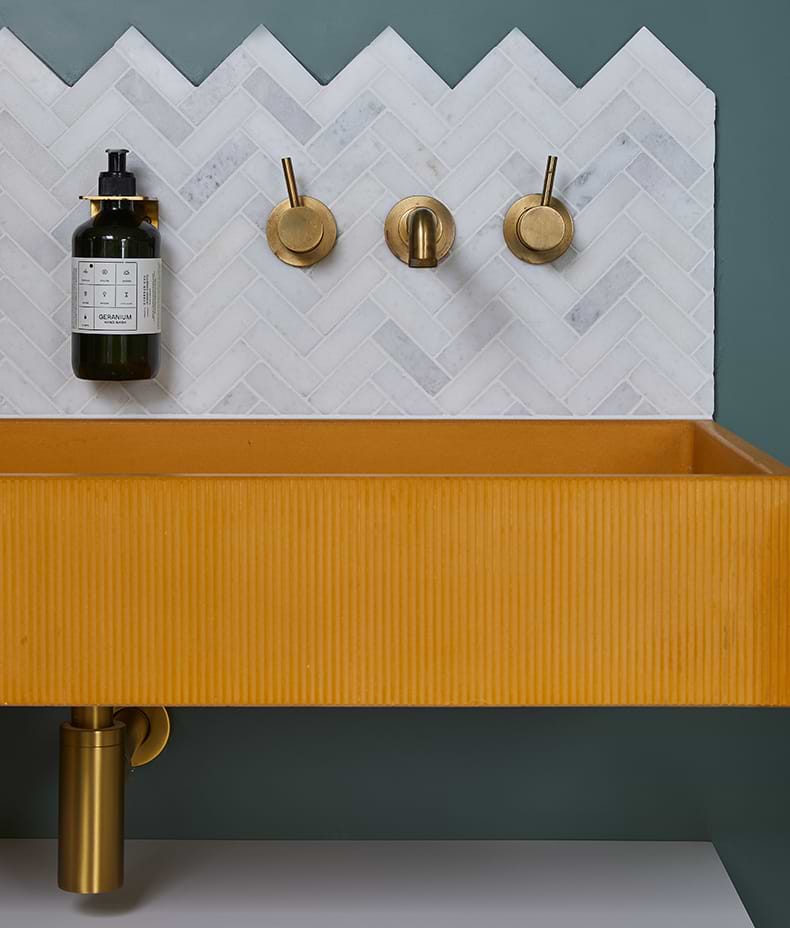 Long Island Marble Herringbone Mosaic