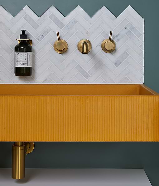 Long Island Marble Herringbone Mosaic