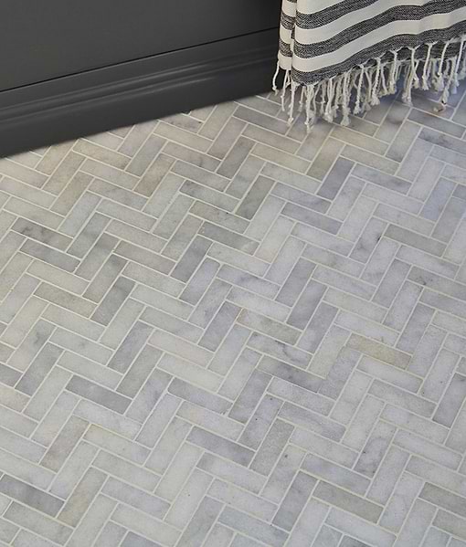 Long Island Marble Herringbone Mosaic