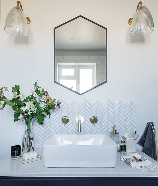 Long Island Marble Herringbone Mosaic