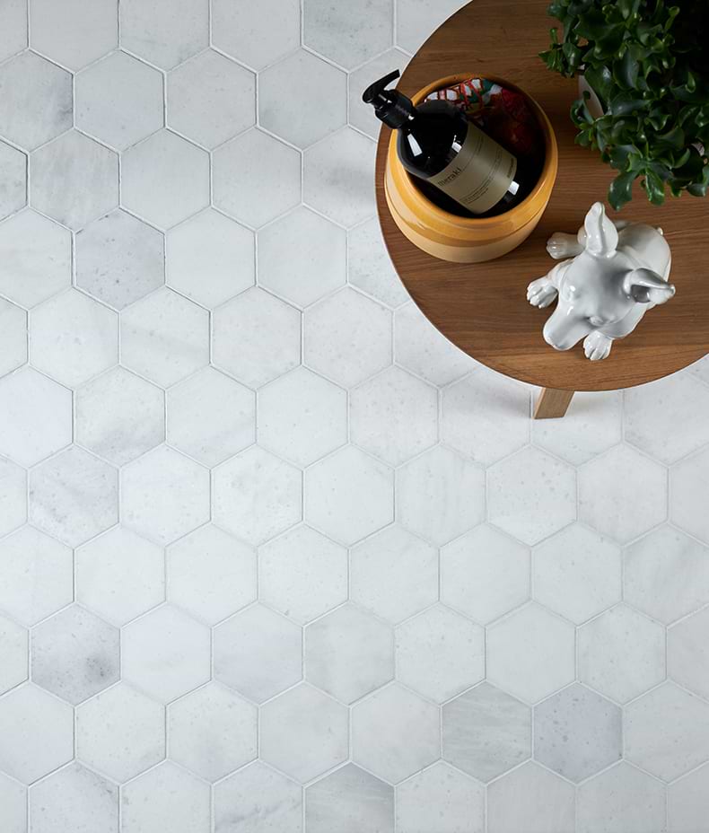 Long Island Marble Honed Finish Large Hexagon