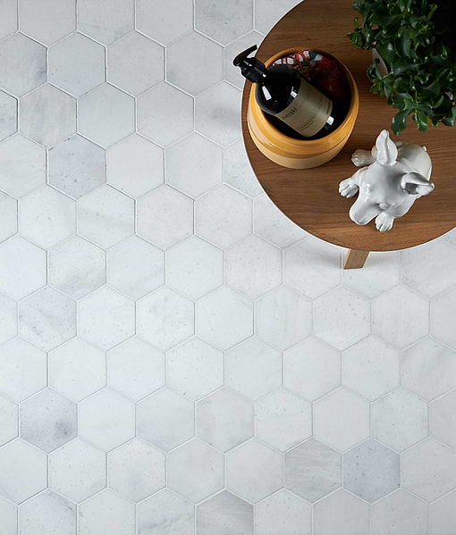 Long Island Marble Honed Finish Large Hexagon