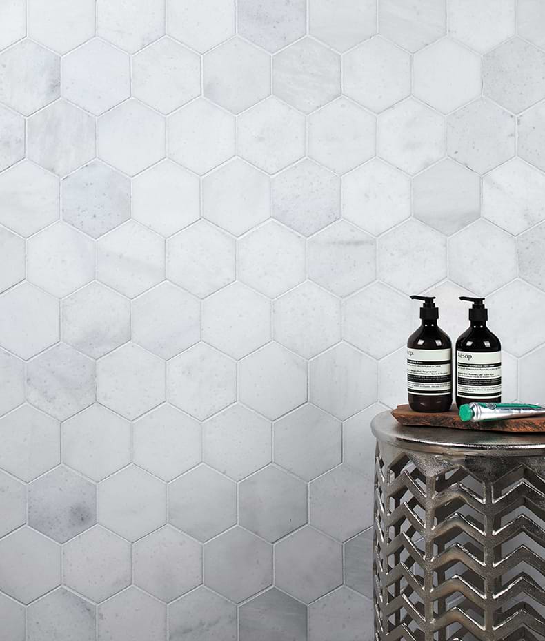 Long Island Marble Honed Finish Large Hexagon