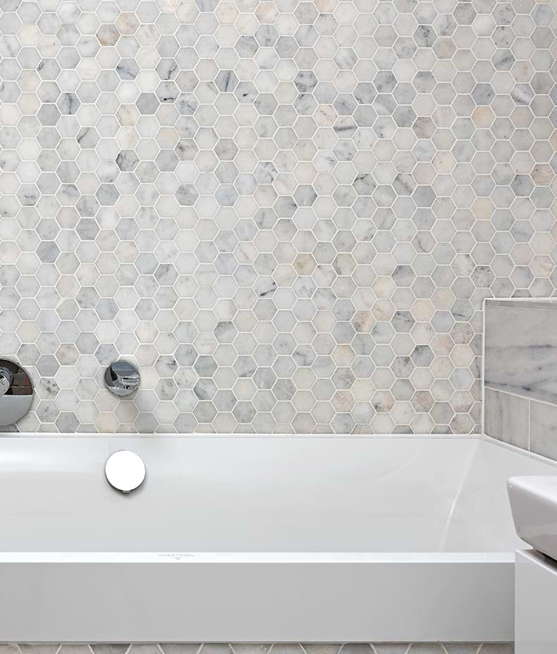 Long Island Marble Small Hexagon Mosaic