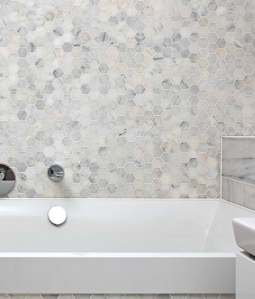 Long Island Marble Small Hexagon Mosaic